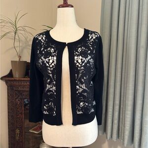 INC size woman’s small Black Lace Cardigan